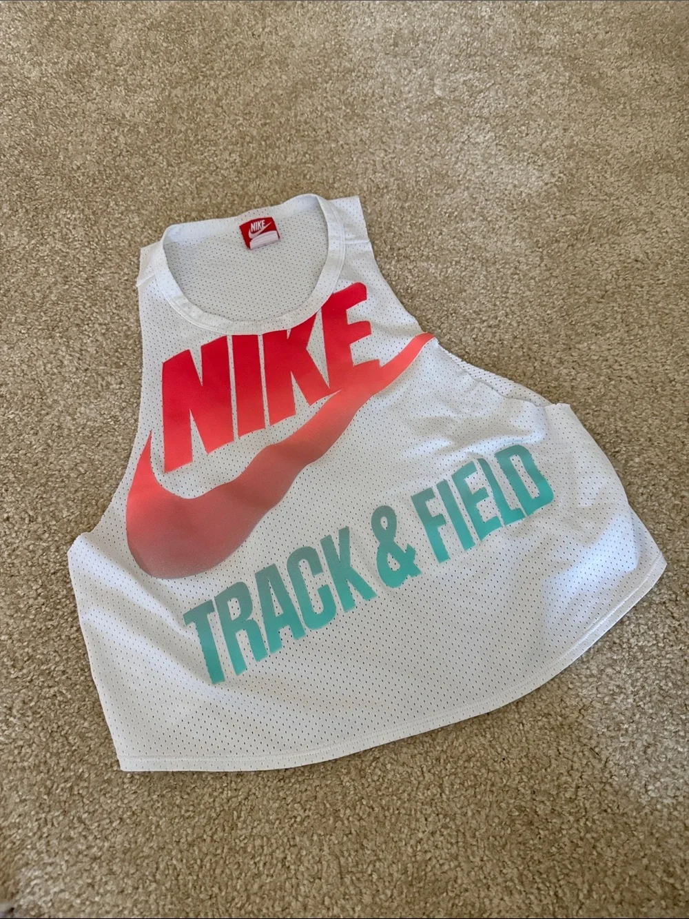 Nike White Mesh Tank